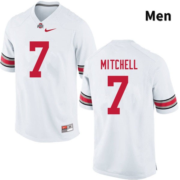 Ohio State Buckeyes Teradja Mitchell Men's #7 White Authentic Stitched College Football Jersey